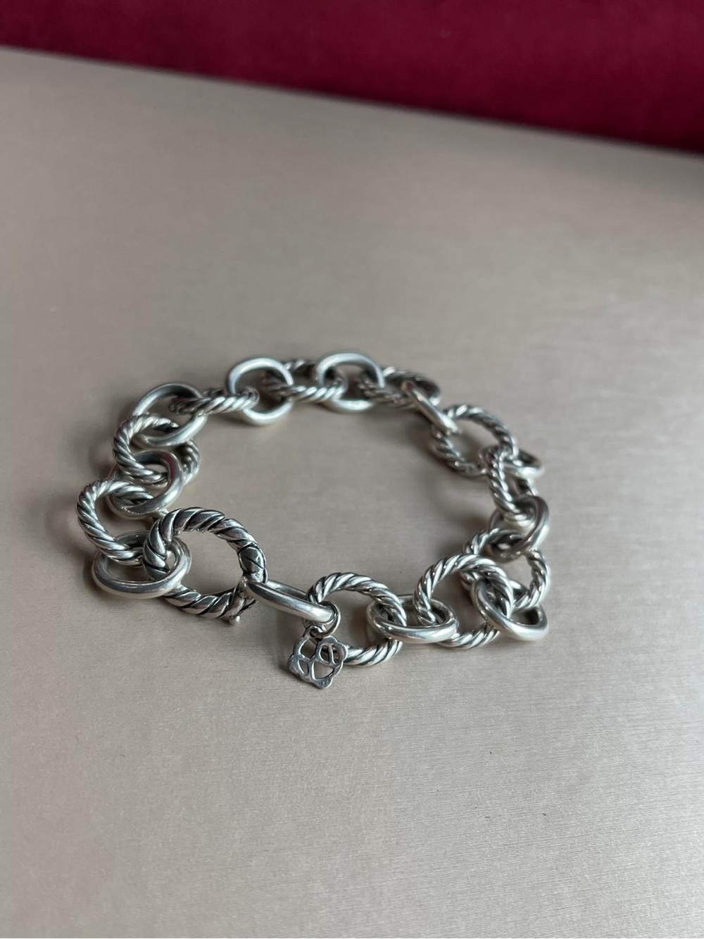 David Yurman Oval Link Chain Cable Bracelet 925 Sterling Silver 12mm 8” - Picture 11 of 11